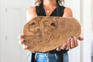 Olive Wood Cheese Board and Nesting Bowl Set