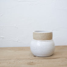 Load image into Gallery viewer, Pedestal Pots - Set of 2 - White Glaze on Natural Clay Body
