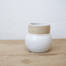 Load image into Gallery viewer, Pedestal Pots - Set of 2 - White Glaze on Natural Clay Body
