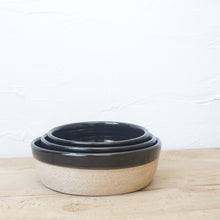 Load image into Gallery viewer, Nesting Baking Set - Black Glaze on Natural Clay Body
