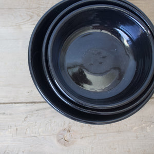 Nesting Baking Set - Black Glaze on Natural Clay Body