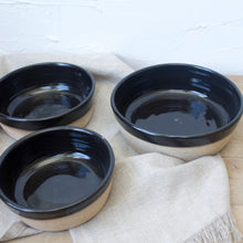 Load image into Gallery viewer, Nesting Baking Set - Black Glaze on Natural Clay Body
