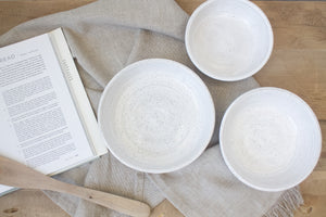 Nesting Baking Set - White Glaze on Natural Clay Body