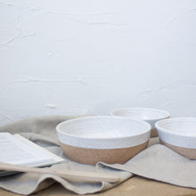 Load image into Gallery viewer, Nesting Baking Set - White Glaze on Natural Clay Body
