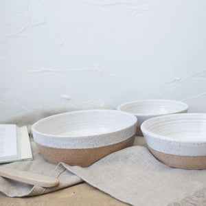 Nesting Baking Set - White Glaze on Natural Clay Body