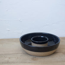 Load image into Gallery viewer, Chip and Dip - Black Glaze on Natural Clay Body
