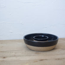 Load image into Gallery viewer, Chip and Dip - Black Glaze on Natural Clay Body
