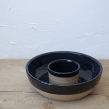 Load image into Gallery viewer, Chip and Dip - Black Glaze on Natural Clay Body
