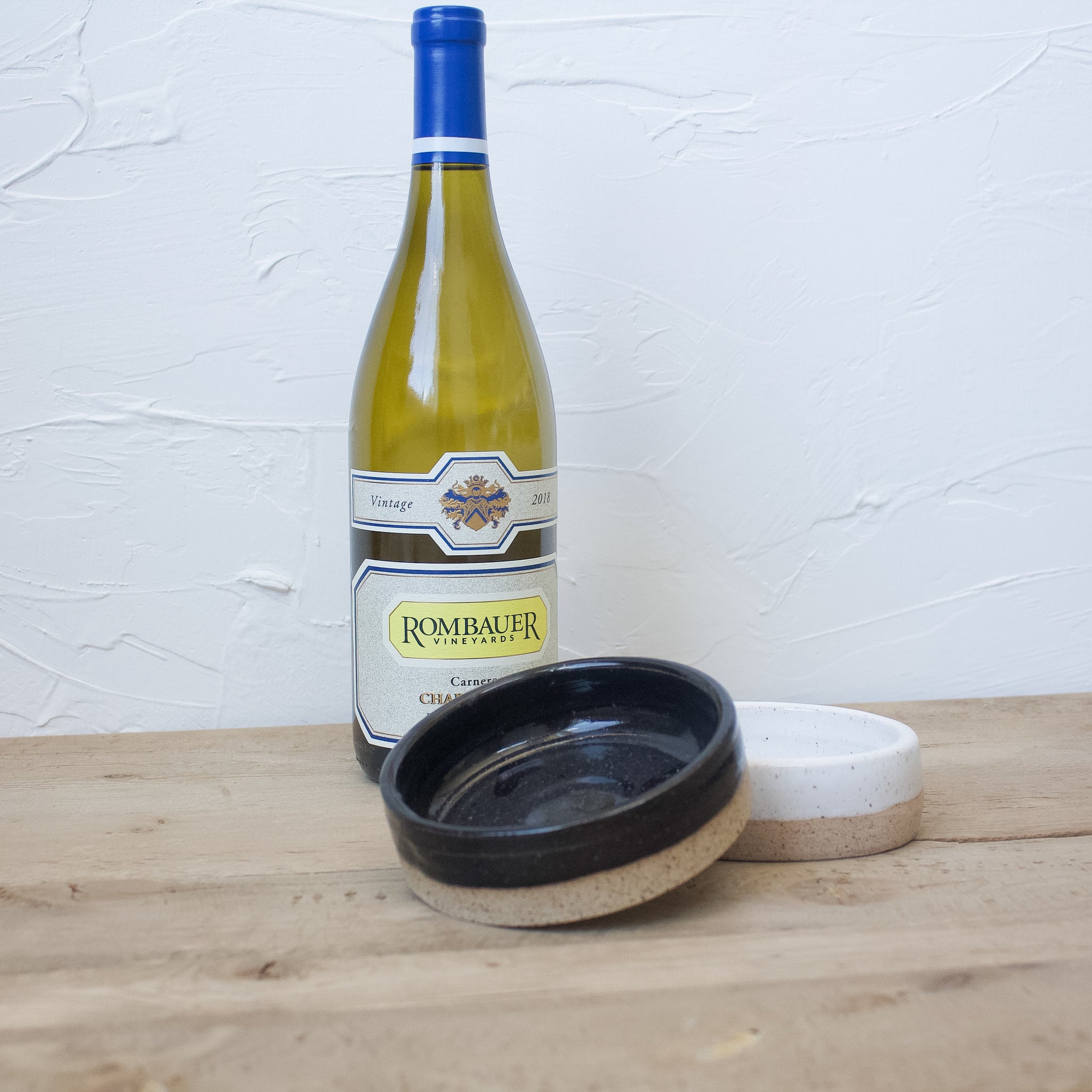 Ceramic Wine Bottle Coaster Black Glaze Tri Collective