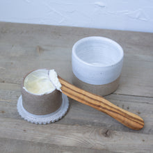 Load image into Gallery viewer, French Butter Urn - White Glaze on Natural Clay Body
