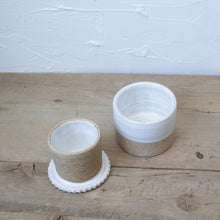 Load image into Gallery viewer, French Butter Urn - White Glaze on Natural Clay Body
