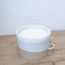 Load image into Gallery viewer, Match Striker Candle - Jumbo Triple Wick - White Glaze on Natural Clay Body
