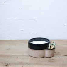 Load image into Gallery viewer, Match Striker Candle - 8 oz. Single Wick - Black Glaze on Natural Clay Body
